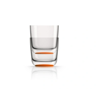 Marc Newson Non-slip Forever Unbreakable Whisky/stemless Wine Glass 10 oz (set Of 2) In Orange