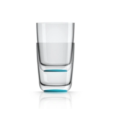 Marc Newson By Palm Tritan Forever-unbreakable Highball Tumbler With Vivid Blue Non-slip Base, Set Of 2
