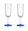 MARC NEWSON MARC NEWSON BY PALM TRITAN FOREVER-UNBREAKABLE FLUTE GLASS WITH KLEIN BLUE NON-SLIP BASE, SET OF 2