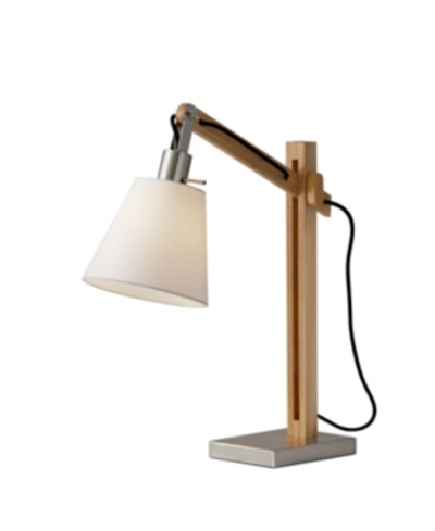 Adesso Walden Table Lamp In Natural Rubber Wood