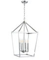 Jonathan Y Pagoda 4-bulb Lantern Metal Led Pendant In Silver