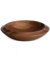 Nambe Skye Dinnerware Collection By Robin Levien Wood Centerpiece Bowl In Brown