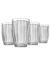 Godinger Carson Modern Vintage Highball Glasses, Set Of Four In Clear