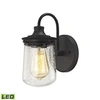 Elk Lighting Hamel 1 Light Vanity In Oil Rubbed Bronze With Clear Seedy Glass In Bronze