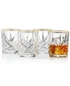 Godinger Dublin Gold Double Old Fashioned Glasses, Set Of 4 In Clear/gold