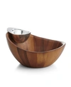 Nambe Harmony 12" 2 Piece Chip And Dip In Brown