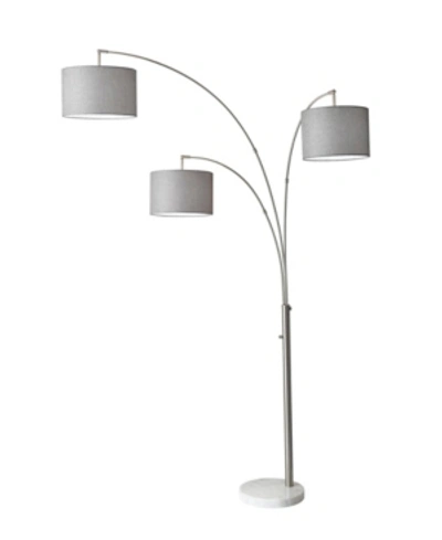 Adesso Bowery 3-arm Arc Lamp In Brushed Steel