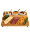 Picnic At Ascot Entertainer Bamboo Cheese Board Platter With 3 Ceramic Bowls In Natural