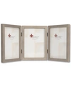 Lawrence Frames Hinged Triple Gray Wood Picture Frame In Grey