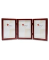 Lawrence Frames Hinged Triple Walnut Wood Picture Frame In Brown