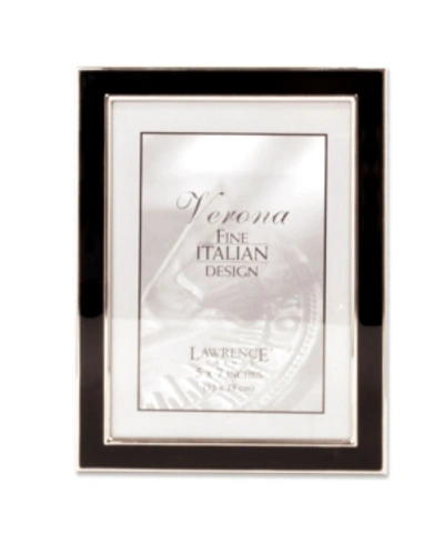 Lawrence Frames Silver Plated Metal With Black Enamel Picture Frame