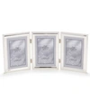 Lawrence Frames Hinged Triple Metal Picture Frame Silver-plate With Delicate Beading In Silver