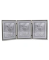 Lawrence Frames 11580t Brushed Pewter Bead Hinged Triple Picture Frame In Silver