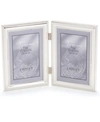 Lawrence Frames Hinged Double Metal Picture Frame Silver-plate With Delicate Beading In Silver