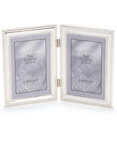 Lawrence Frames Hinged Double Metal Picture Frame Silver-plate With Delicate Beading