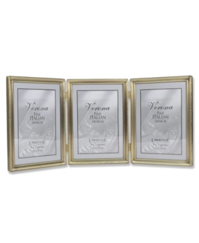 Lawrence Frames Antique Brass Hinged Triple Picture Frame In Gold