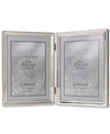 Lawrence Frames Polished Silver Plate Hinged Double Picture Frame In Silver