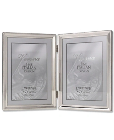 Lawrence Frames Polished Silver Plate Hinged Double Picture Frame