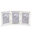 Lawrence Frames Hinged Triple Metal Picture Frame Silver-plate With Delicate Beading In Silver
