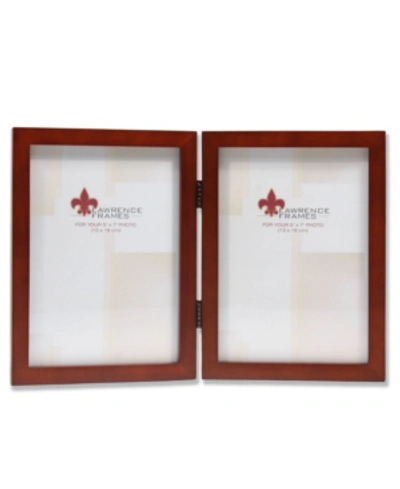 Lawrence Frames Hinged Double Walnut Wood Picture Frame In Brown