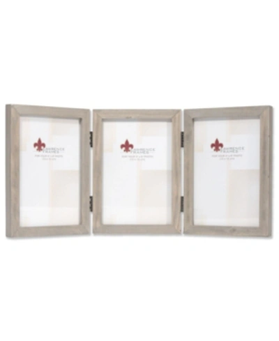 Lawrence Frames Hinged Triple Gray Wood Picture Frame In Grey