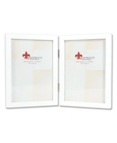 Lawrence Frames Hinged Double White Wood Picture Frame