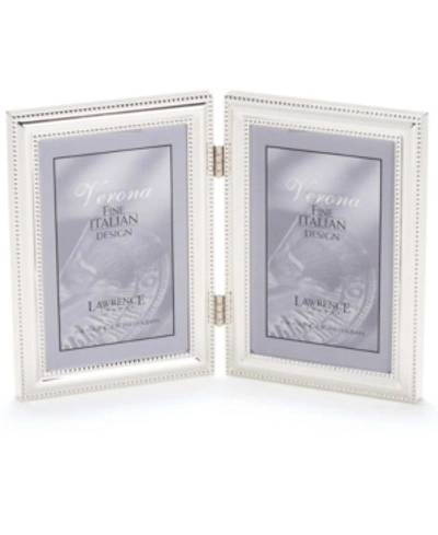 Lawrence Frames Hinged Double Metal Picture Frame Silver-plate With Delicate Beading
