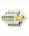 Design Imports Lemon Bliss Print Napkin Set Of 6 In Yellow