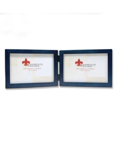 Lawrence Frames Hinged Double Blue Wood Picture Frame