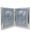 Lawrence Frames 510780d Silver Plated Double Bead Hinged Double Picture Frame In Silver