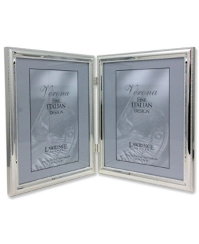 Lawrence Frames 510780d Silver Plated Double Bead Hinged Double Picture Frame