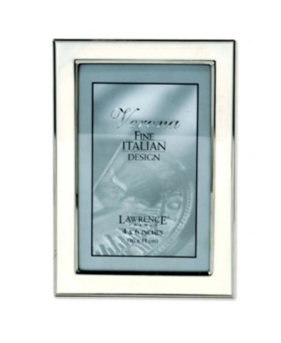 Lawrence Frames Silver Plated Metal With White Enamel Picture Frame