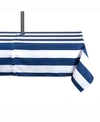 Design Imports Nautical Blue Cabana Stripe Outdoor Table Cloth With Zipper 60" X 120" In Navy