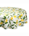 Design Imports Lemon Bliss Print Table Cloth 70" Round In Yellow