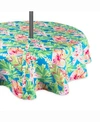 DESIGN IMPORTS SUMMER FLORAL OUTDOOR TABLE CLOTH WITH ZIPPER 60" ROUND