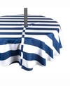 DESIGN IMPORTS NAUTICAL BLUE CABANA STRIPE OUTDOOR TABLE CLOTH WITH ZIPPER 52" ROUND