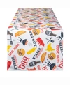 Design Imports Bbq Fun Print Outdoor Table Runner 14" X 72" In Red