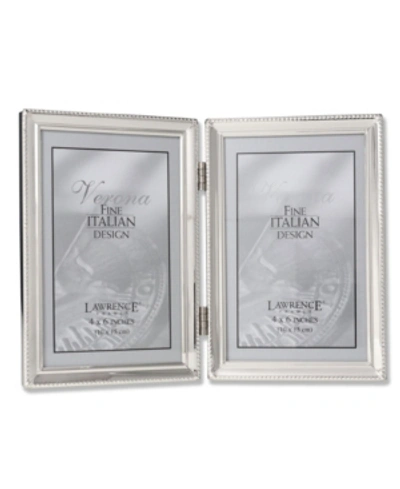 Lawrence Frames Polished Silver Plate Hinged Double Picture Frame
