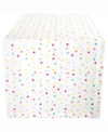 Design Imports Multi Polka Dots Print Table Runner 14" X 72" In Aqua