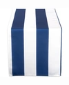 Design Imports Nautical Blue Cabana Stripe Outdoor Table Runner 14" X 108" In Navy