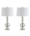 Jonathan Y Genie Glass Led Table Lamp - Set Of 2 In Silver