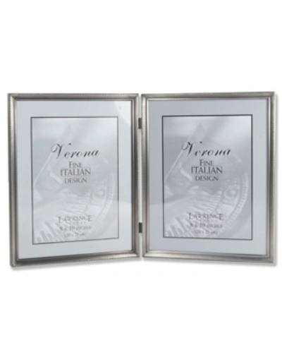 Lawrence Frames Antique Pewter Hinged Double Picture Frame In Silver