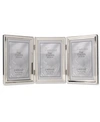 Lawrence Frames Polished Silver Plate Hinged Triple Picture Frame In Silver