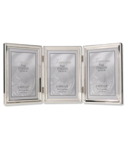 Lawrence Frames Polished Silver Plate Hinged Triple Picture Frame