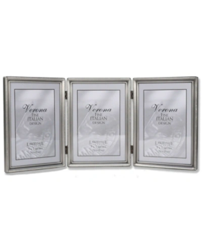Lawrence Frames Antique Pewter Hinged Triple Picture Frame In Silver