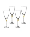 QUALIA GLASS HELIX GOLD WINE GLASSES, SET OF 4