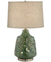 PACIFIC COAST GREEN GLAZE CERAMIC TABLE LAMP W/ NIGHTLIGHT