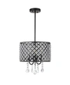Jonathan Y Gigi 13" Adjustable Led Drop Pendant In Black