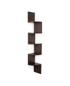 DANYA B . LARGE LAMINATED WALNUT VENEER CORNER WALL MOUNT SHELF