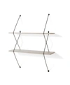 Danya B . Contemporary Two Level Shelving System With Black Wire Brackets In Gray